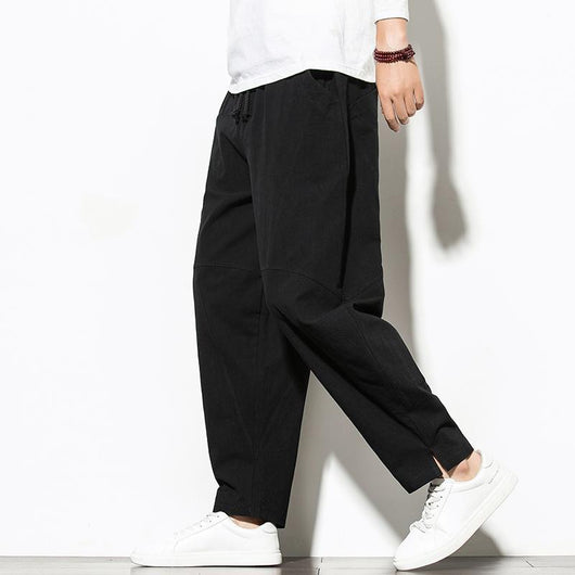 Pantalones de Lino Sueltos Estilo Chino para Hombre - Image 4