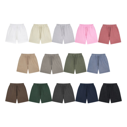 Shorts Deportivos de Algodón Puro Teñidos con Patrón Vintage Lavado - Image 4