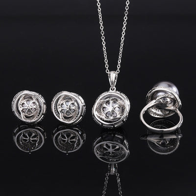 Conjunto de Colgante Plata 925 con Ópalo e Nácar para Mujer - Image 9