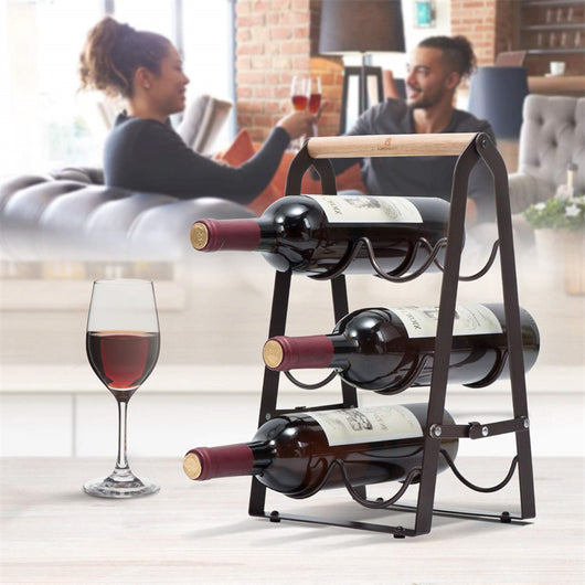 Botellero Metálico de Escritorio - Organizador Elegante para Vinos - Image 3
