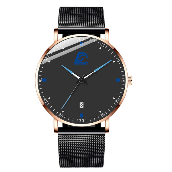 Reloj de Cuarzo Fashion con Malla y Calendario - Diseño Minimalista