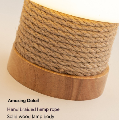 Lámpara de Mesa Setas Crema Estilo Nórdico Escandinavo en Madera - Image 12