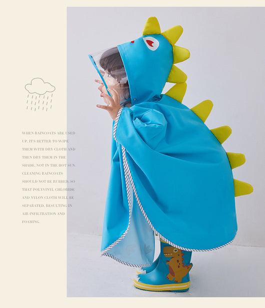 Impermeable Infantil Tipo Capa con Diseño de Dinosaurio - Image 13