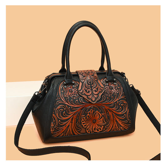 Bolso de Cuero Artesanal Tallado para Mujer con Diseño Asimétrico - Image 27