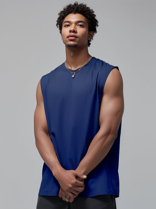 Camiseta Suelta sin Mangas para Hombre - Diseño Liso y Versátil - Image 10
