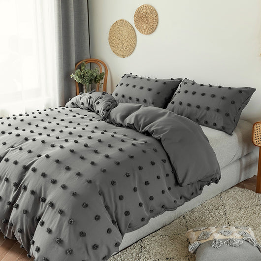 Juego de Cama Textil Floral de 3 Piezas con Detalles Decorativos