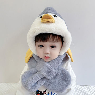 Gorro y Bufanda Integrados para Niños - Abrigo Térmico con Diseño Animal - Image 3