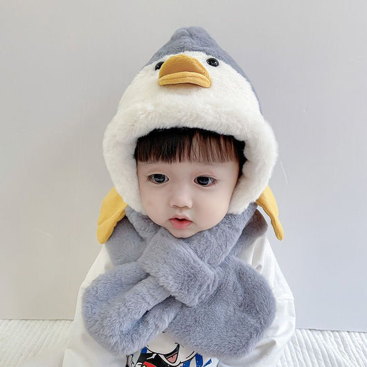Gorro y Bufanda Integrados para Niños - Abrigo Térmico con Diseño Animal - Image 3