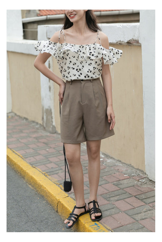 Blusa Corta de Verano con Tirantes en Gasa Ligera - Image 5