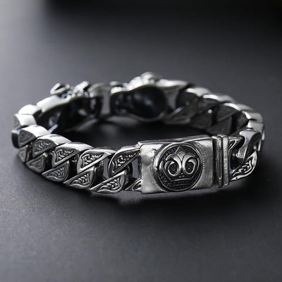 Pulsera de Plata Esterlina 925 Cabeza de Leopardo para Hombre Estilo Retro Grueso - Image 8