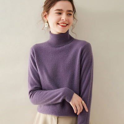 Suéter Cuello Alto de Cachemira Pura para Mujer - Image 11