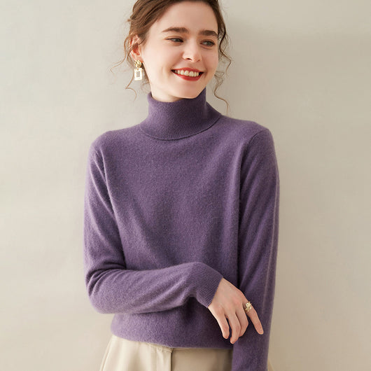 Suéter Cuello Alto de Cachemira Pura para Mujer - Image 11