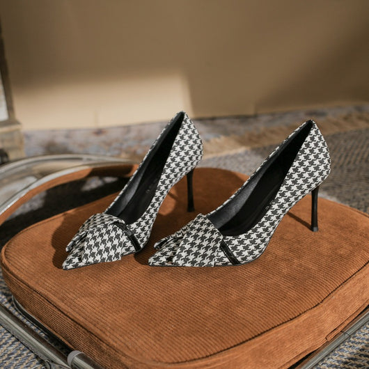 Tacones Stiletto Puntiagos con Moño para Mujer - Primavera Elegante