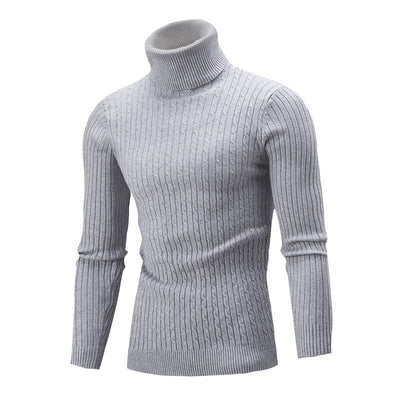 Suéter Cuello Alto Tejido Slim Fit para Hombre - Colores Sólidos - Image 3