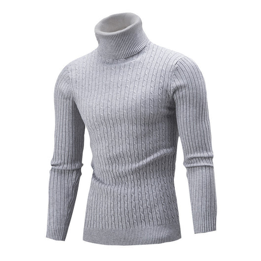 Suéter Cuello Alto Tejido Slim Fit para Hombre - Colores Sólidos - Image 3