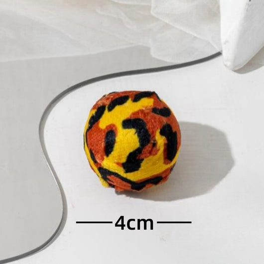 Six colorful plastic bell mesh hollow cat teasing balls in orange, green, red, purple, and pink, each 4cm. - Image 7