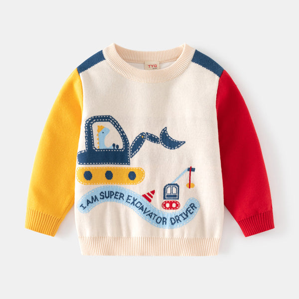 Suéter Infantil Bicolor con Mangas Contrastadas - Estilo Europeo