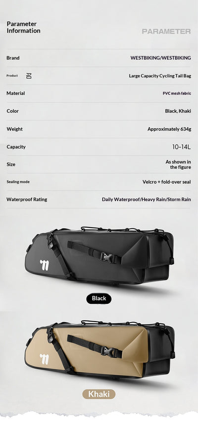 Bolsa Trasera Impermeable para Bicicleta de Larga Distancia - Image 7