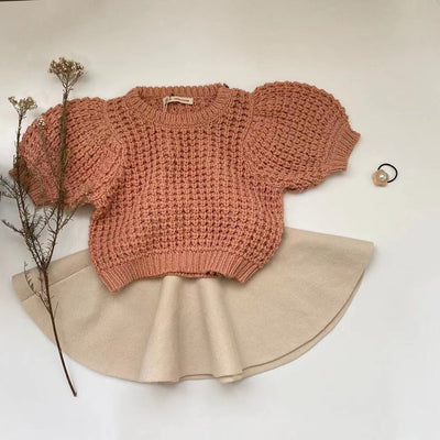 Falda Pullover Tejida de Color Sólido para Niñas - Image 10