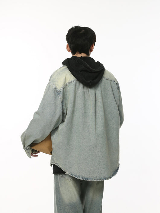 Conjunto de Camisa y Pantalón Oversized Lavado Desgastado en Blanco - Image 3
