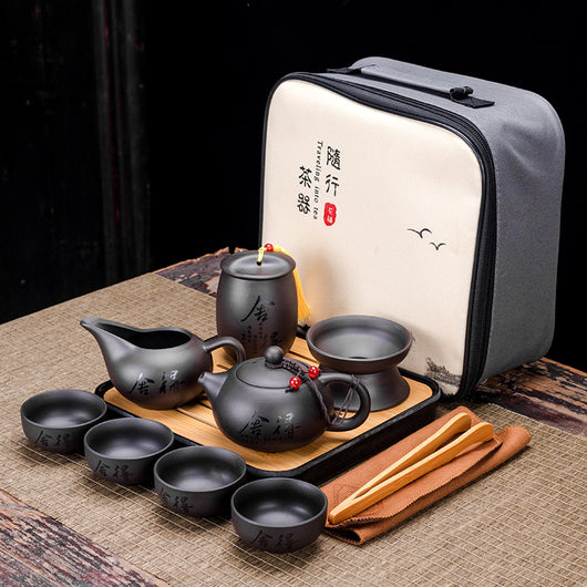 Juego de Té Portátil Zisha: Una Tetera y Cuatro Tazas - Image 14