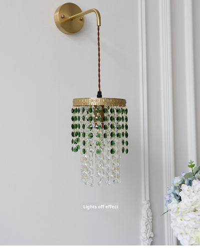 Lámpara de Mesita Retro Verde Glaciar con Cristal Decorativo - Image 9
