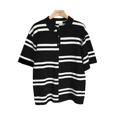 Playera Hombre Rayas Irregulares Diseño Moderno Manga Corta - Image 7