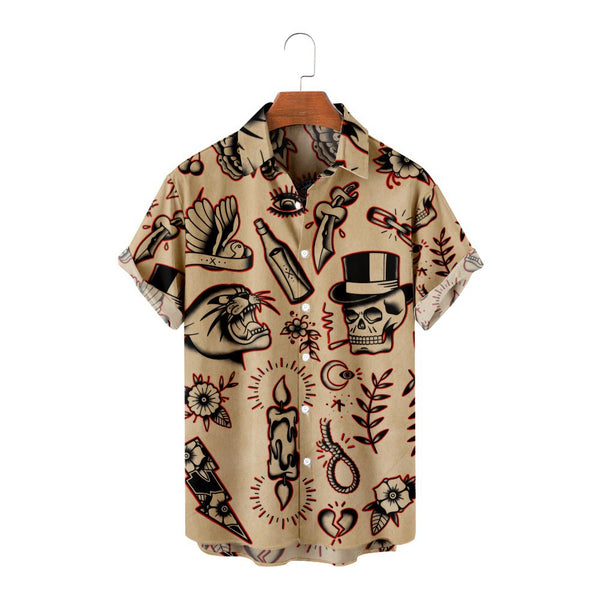 Camisa Hawaiana de Playa Manga Corta para Vacaciones