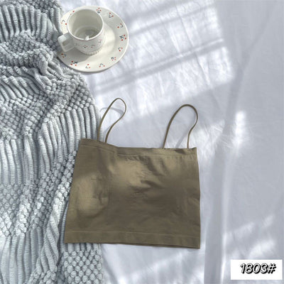 Camiseta Interior Modal Acolchada de Color Sólido para Mujer - Image 67