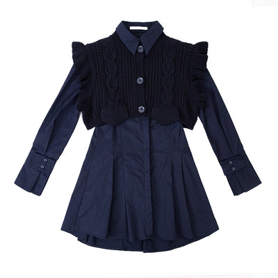 Vestido Elegante con Chaleco Tejido y Mangas Largas - Image 8