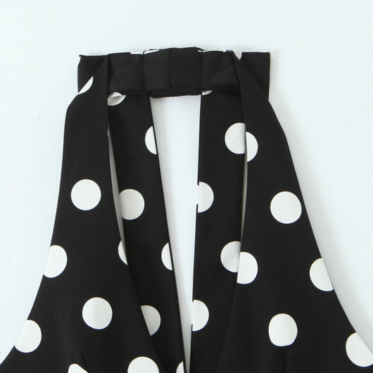 Blusa Elegante con Lunares y Escote Halter - Image 3