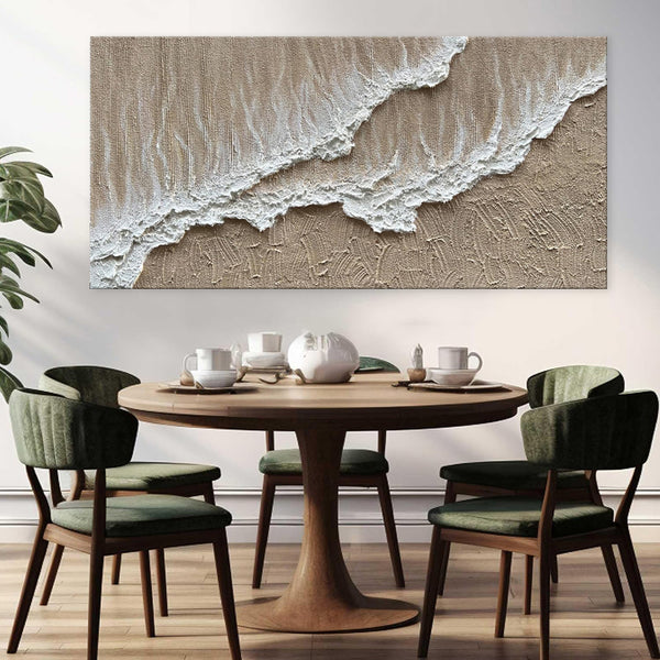 Cuadro Abstracto Texturizado Óleo Hecho a Mano - Paisaje Marrón para Sala de Estar