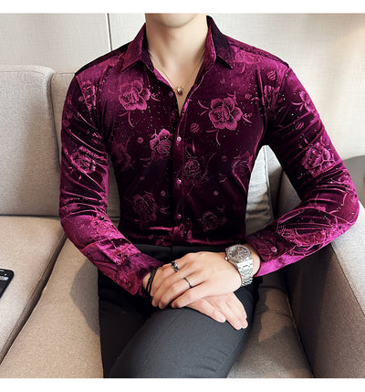 Ropa Elegante en Terciopelo Dorado para Hombre Talla Grande - Image 28