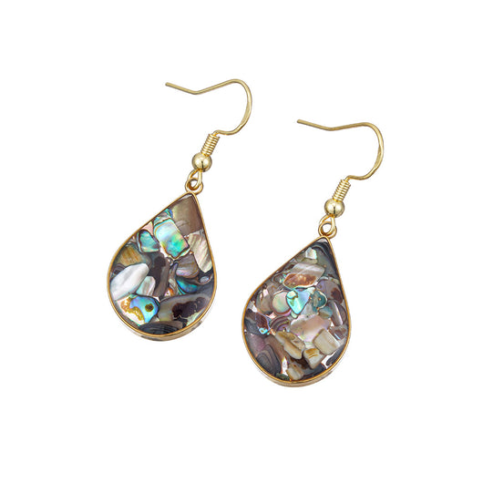 Aretes Vintage Lágrima de Abulón y Concha Nácar Estilo Retro Francés - Image 8