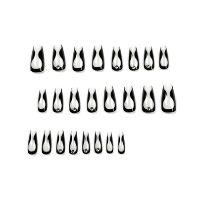 Parches de Uñas con Rhinestones Línea Negra - Manicura Adhesiva Premium - Image 10