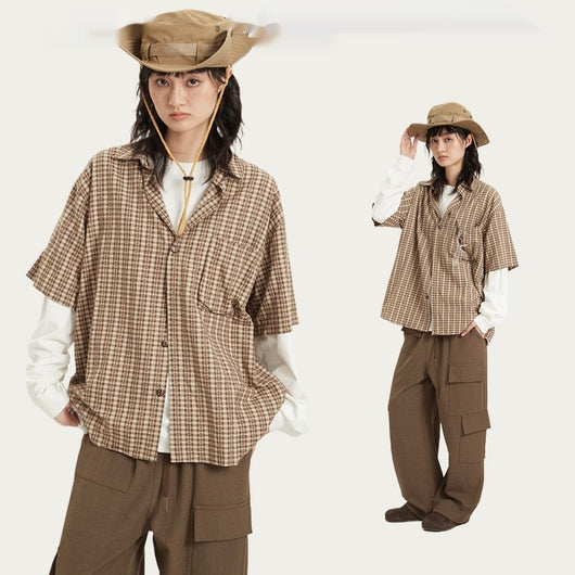 Camisa Retro Japonesa Suelta Estilo Universitario