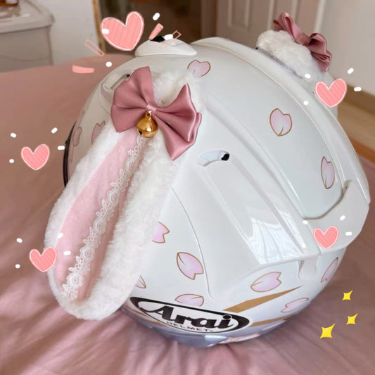 Adorno de Orejas de Conejo para Casco de Motocicleta - Diseño Adorable