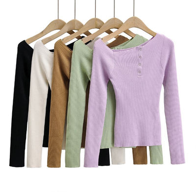 Blusa Entallada de Botón Simple para Mujer - Image 8