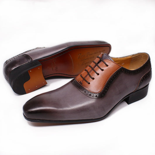 Zapatos Formales de Cuero con Bloques de Color para Hombre - Image 10