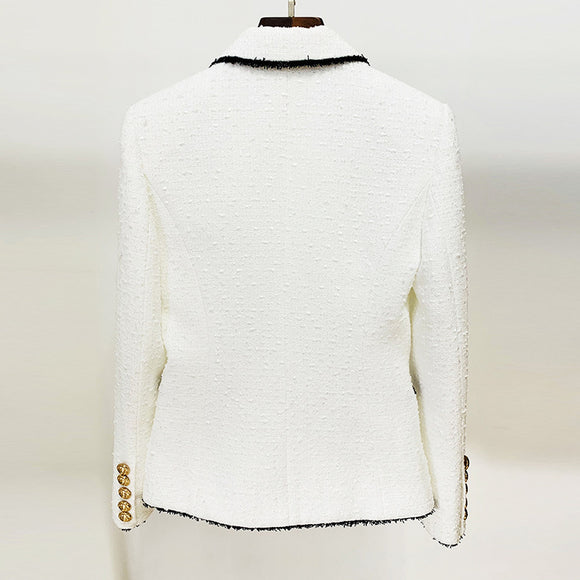 Saco Ejecutivo de Lana con Flecos - Corte Slim Doble Botonadura