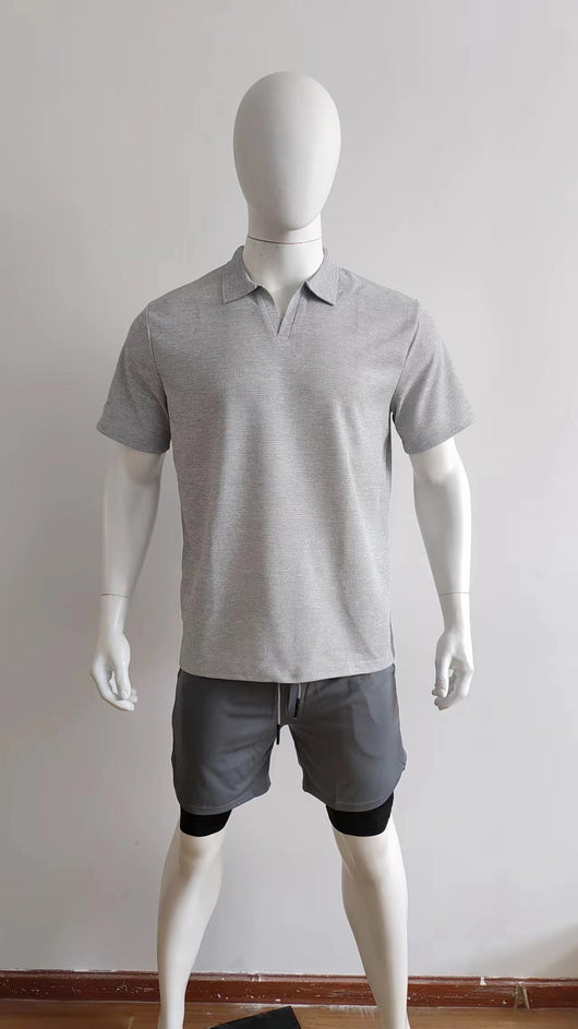 Polo Casual de Cuello V para Hombre - Colores Sólidos - Image 19