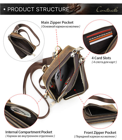 Bolsa Bandolera de Cuero Vintage para Hombre - Estilo Retro Casual - Image 21