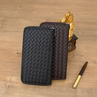 Cartera de Cuero para Hombre con Patrón Tejido - Image 18