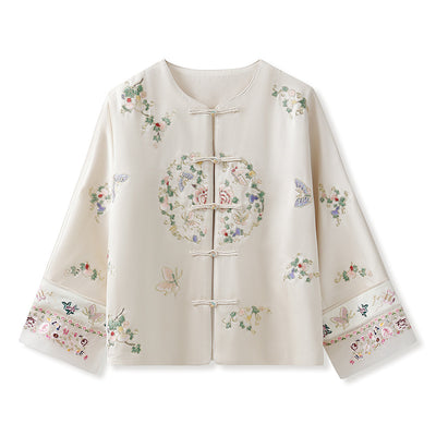 Blusa Larga Estilo Chino Premium con Bordado y Estampado Artesanal - Image 5