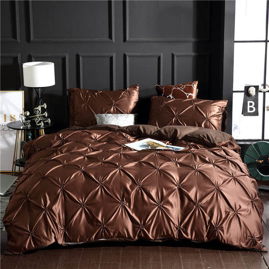 Juego de Cama Seda Lavada Estilo Europeo - Funda Nórdica y Sábanas Color Sólido - Image 7