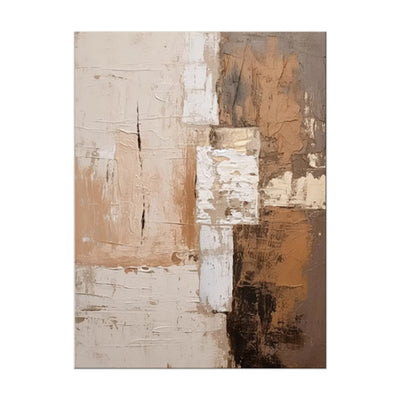 Cuadro Abstracto Texturizado Marrón Pintura Hecha a Mano Arte Minimalista Wabi-sabi - Image 8
