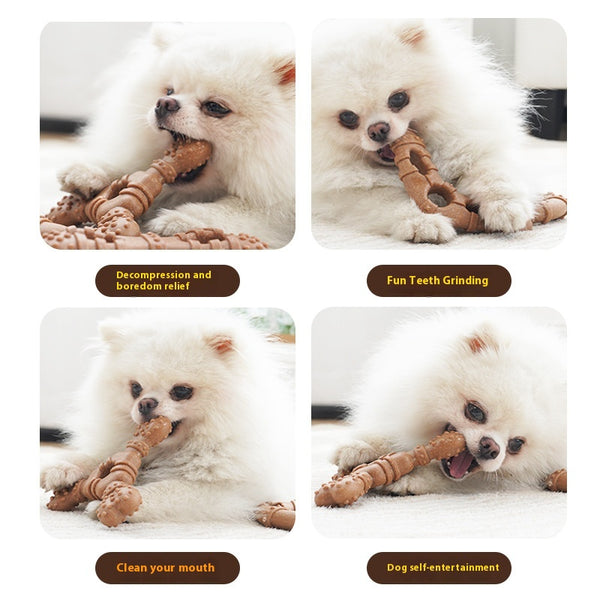 Juguete Masticable para Perros - Hueso Limpiador de Dientes Resistente