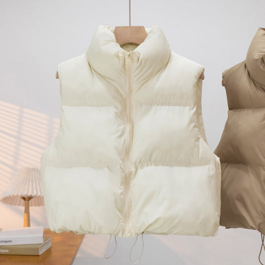 Chaleco Acolchado de Plumón para Mujer con Cuello Alto Grueso y Cálido - Image 6