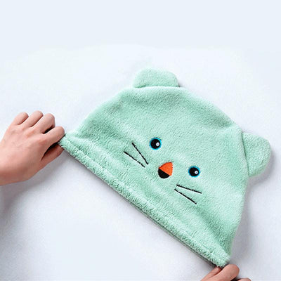 Gorro Absorbente Secador de Cabello Infantil con Diseño de Gato Adorable - Image 14