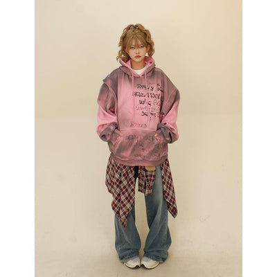 Sudadera Falsa Dos Piezas con Capucha para Mujer - Corte Holgado - Image 2